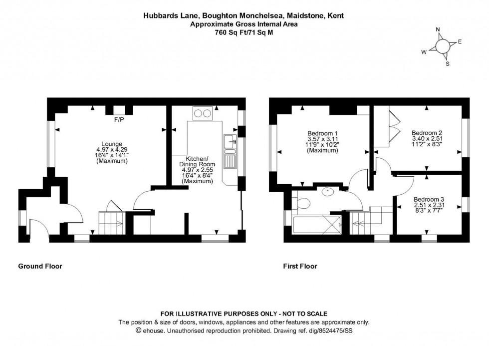 Floorplan for Hubbards Lane, Boughton Monchelsea, Maidstone