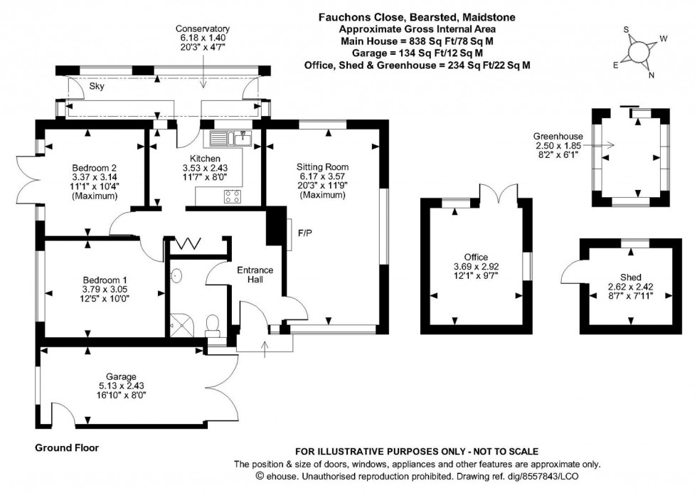 Floorplan for Fauchons Close, Bearsted, Maidstone