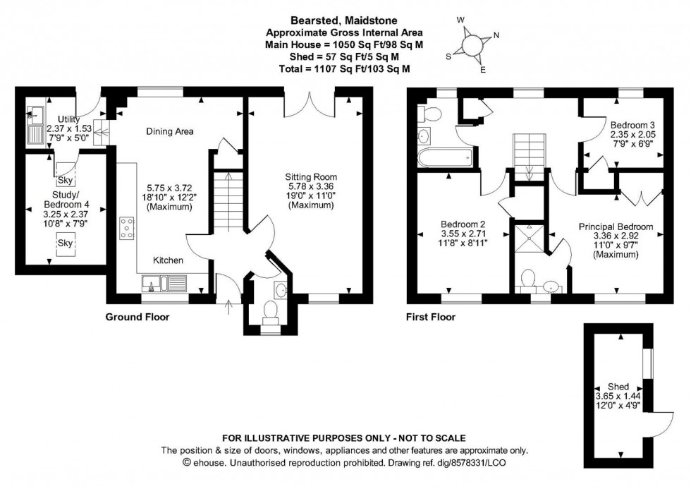 Floorplan for Smallhythe Close, Bearsted, Maidstone