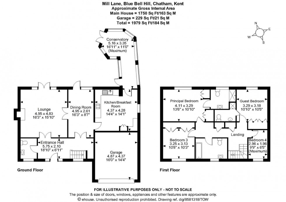 Floorplan for Mill Lane, Blue Bell Hill, Chatham