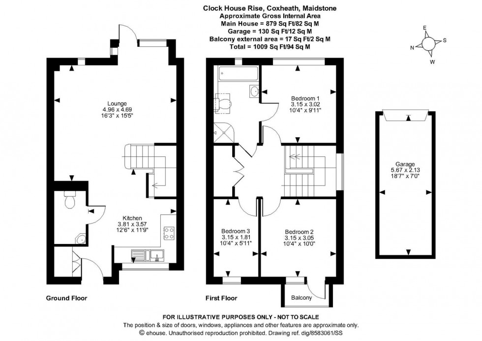 Floorplan for Clock House Rise, Coxheath, Maidstone