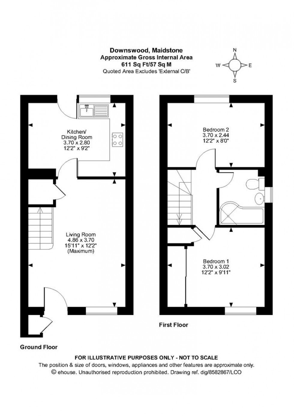 Floorplan for Grampian Way, Downswood, Maidstone