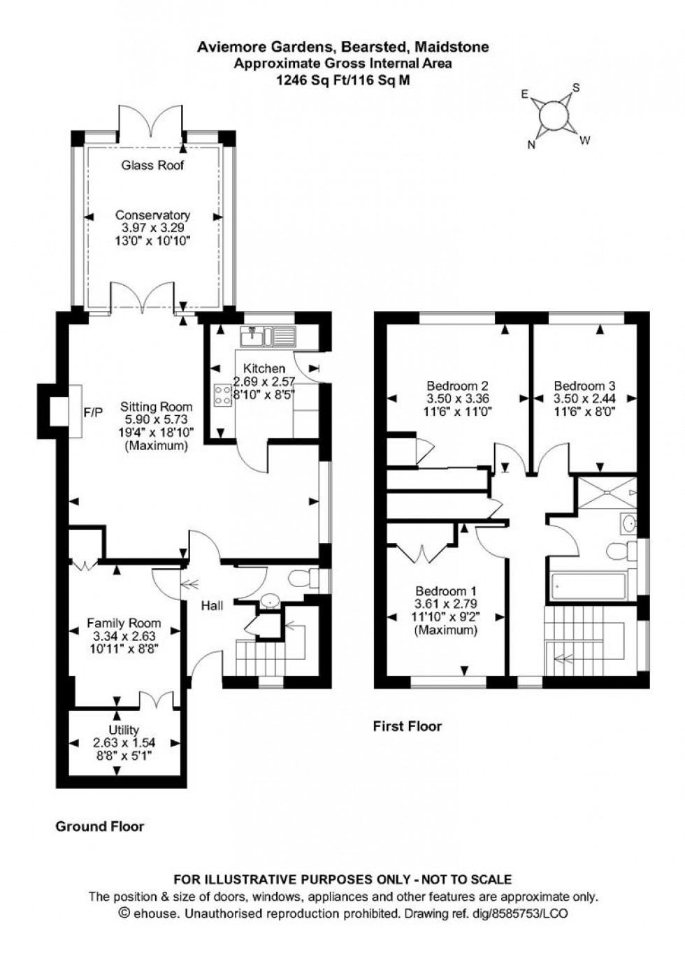 Floorplan for Aviemore Gardens, Bearsted, Maidstone