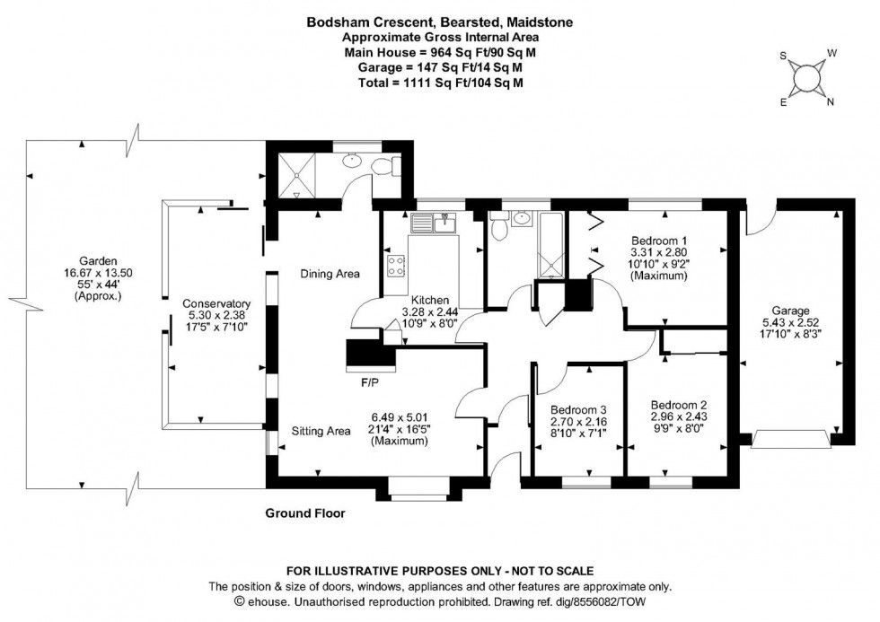 Floorplan for Bodsham Crescent, Bearsted, Maidstone