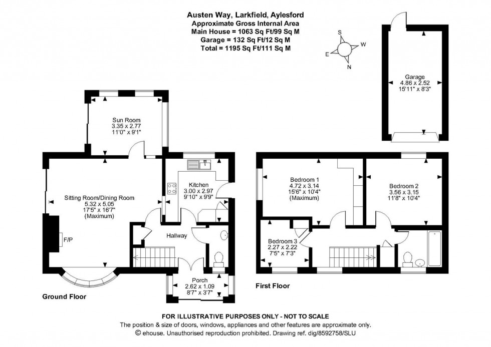 Floorplan for Austen Way, Larkfield, Aylesford