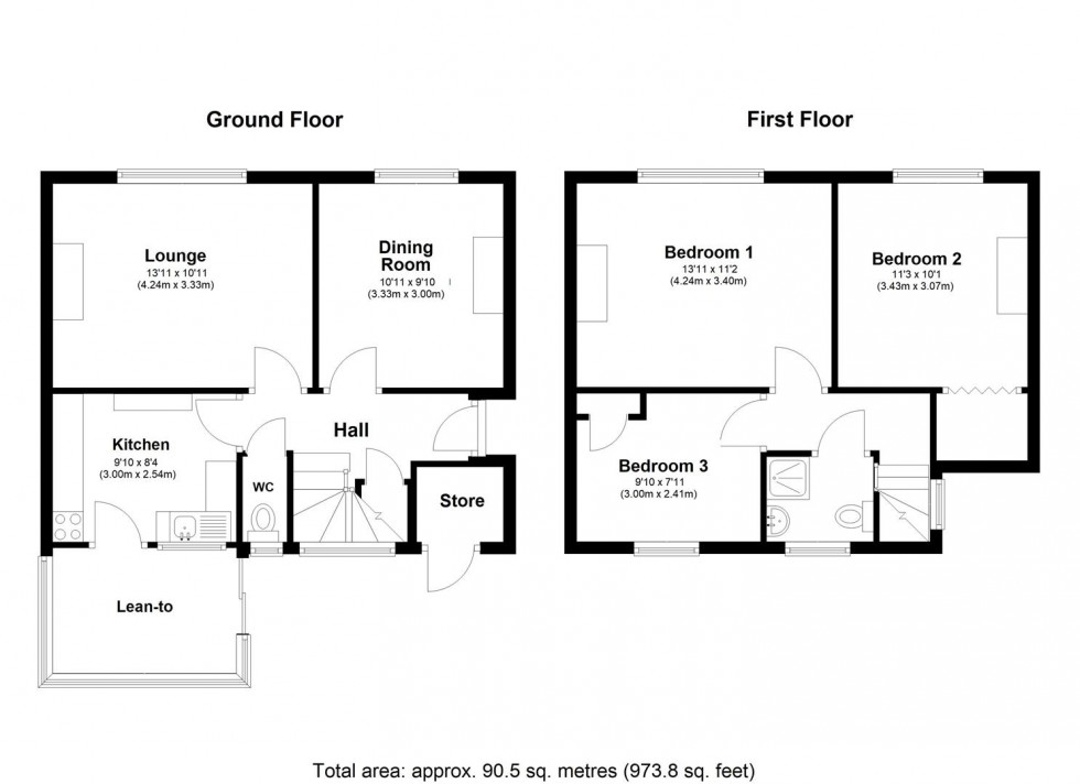 Floorplan for Heathfield Avenue, Penenden Heath, Maidstone