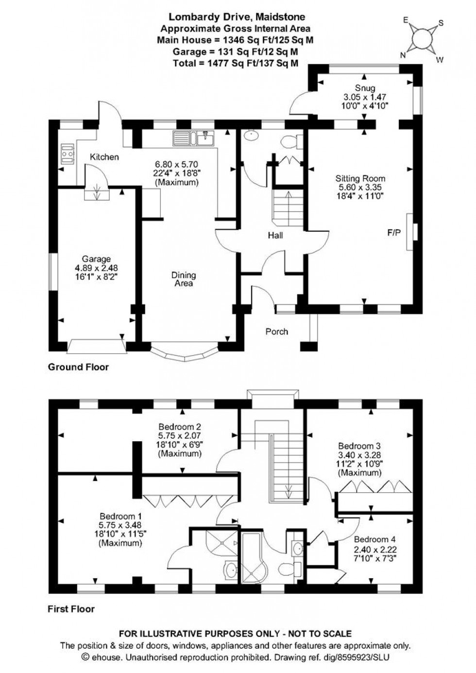 Floorplan for Lombardy Drive, Maidstone