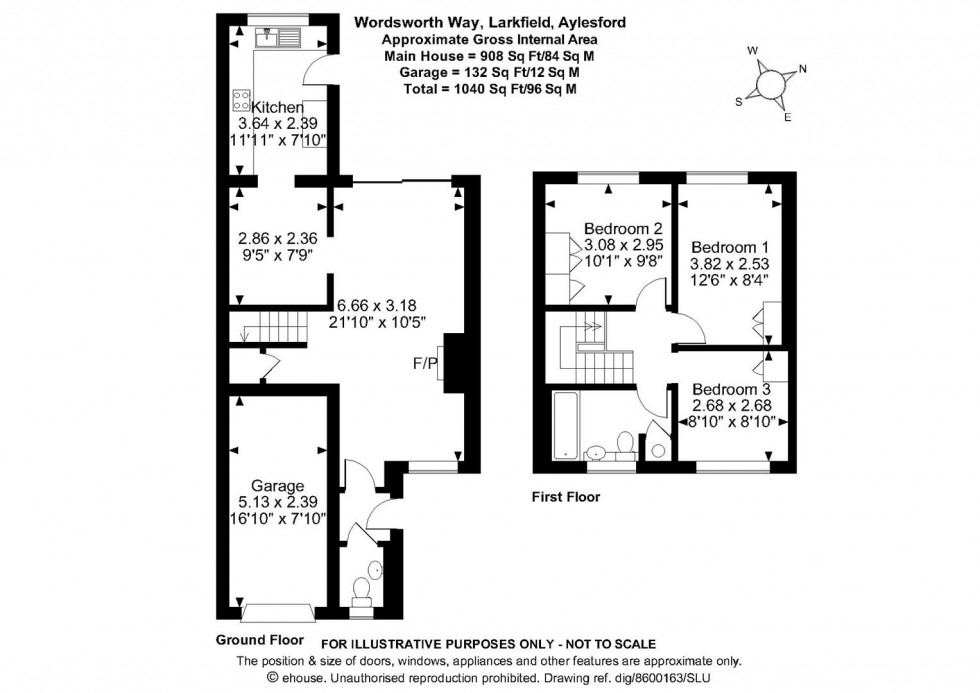 Floorplan for Wordsworth Way, Larkfield, Aylesford