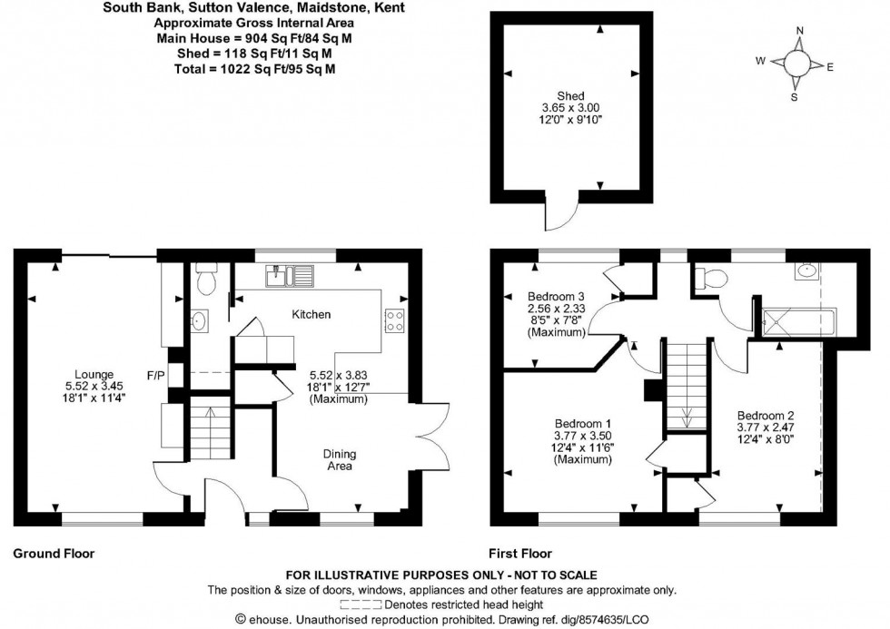 Floorplan for South Bank, Sutton Valence, Maidstone