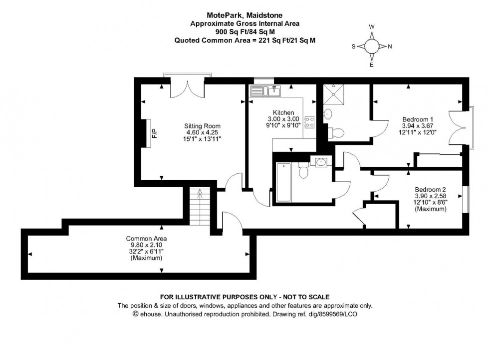 Floorplan for Alexander Court, Mote Park, Maidstone