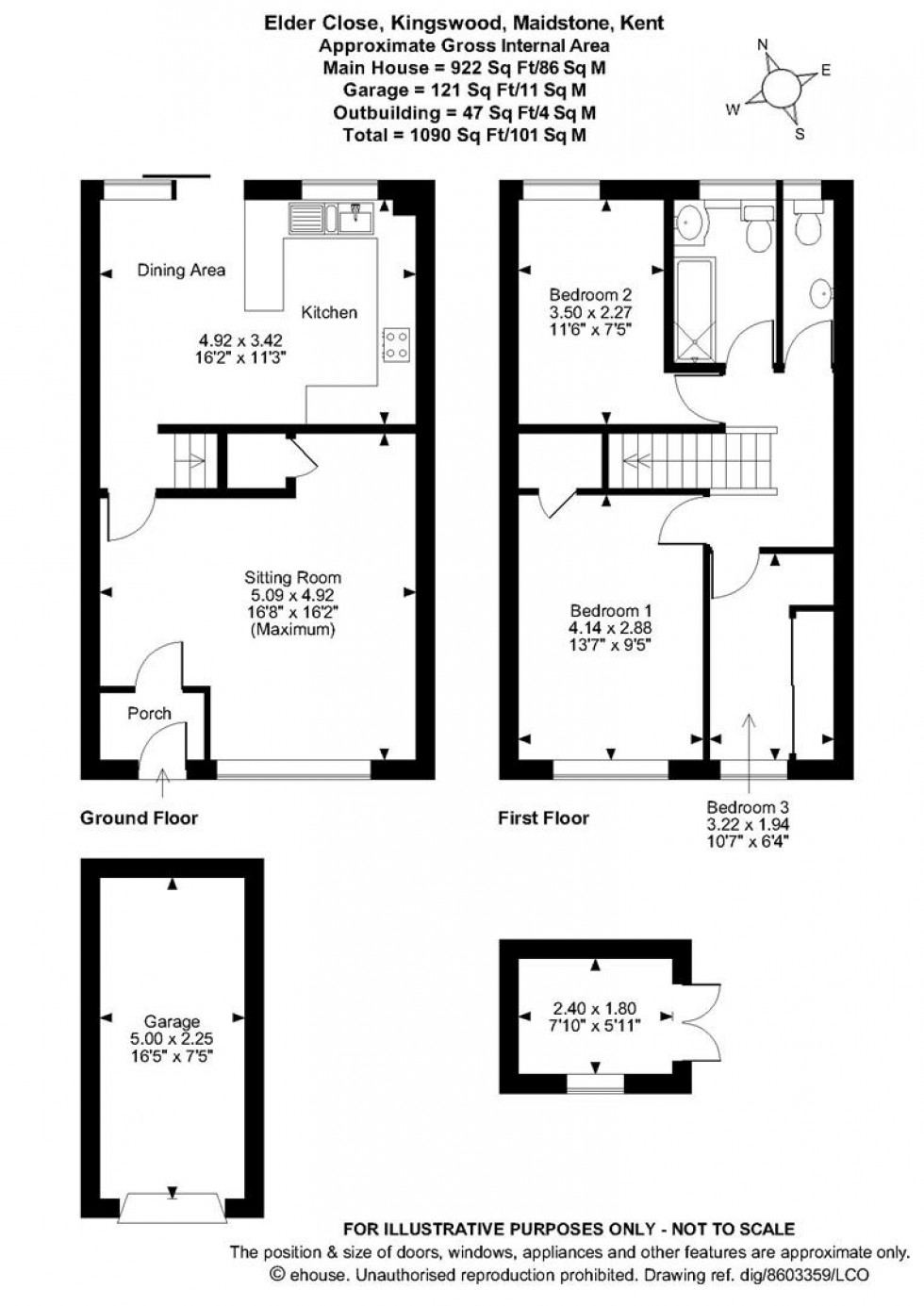 Floorplan for Elder Close, Kingswood, Maidstone