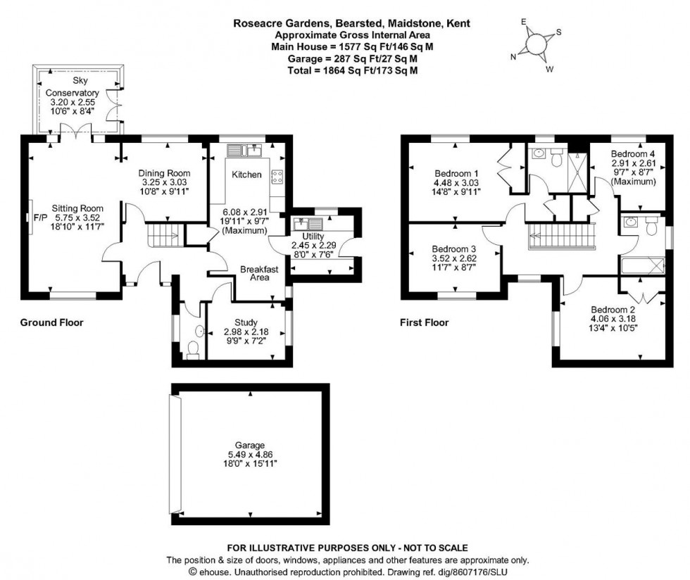 Floorplan for Roseacre Gardens, Bearsted, Maidstone