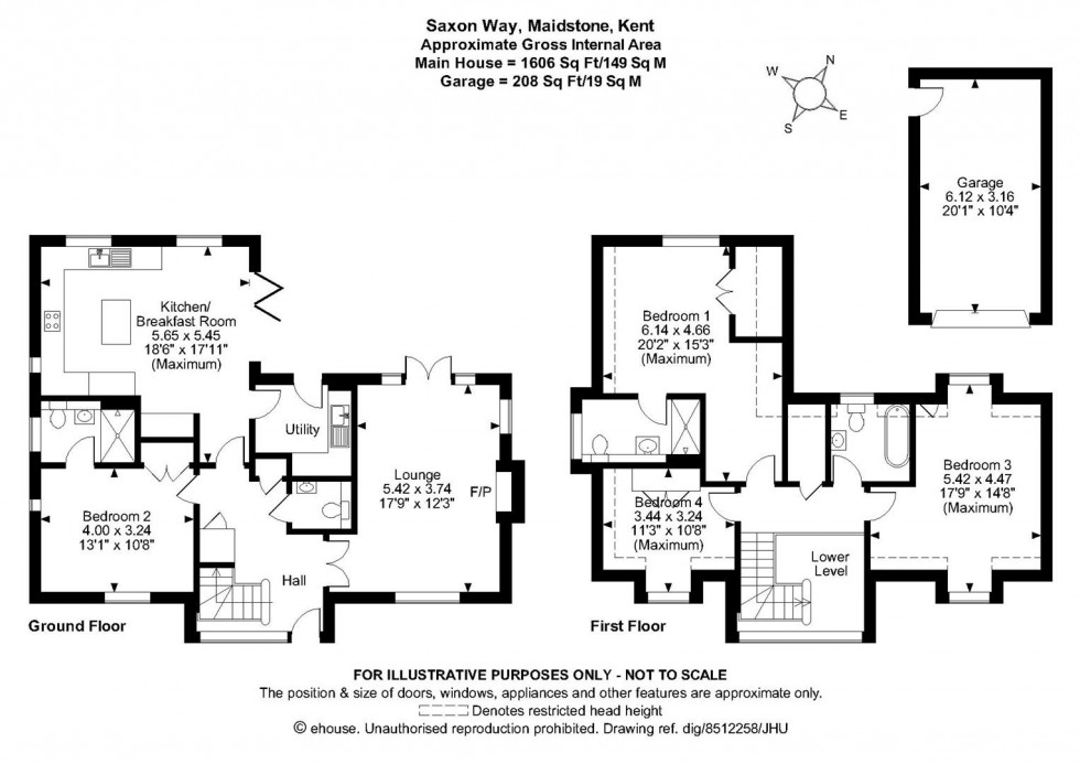 Floorplan for Saxon Way, Tovil, Maidstone