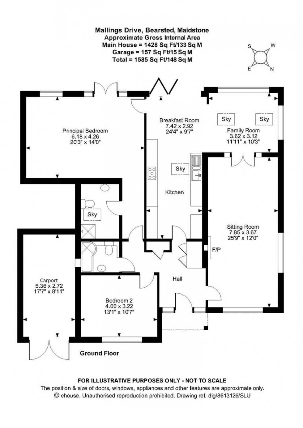 Floorplan for Mallings Drive, Bearsted, Maidstone