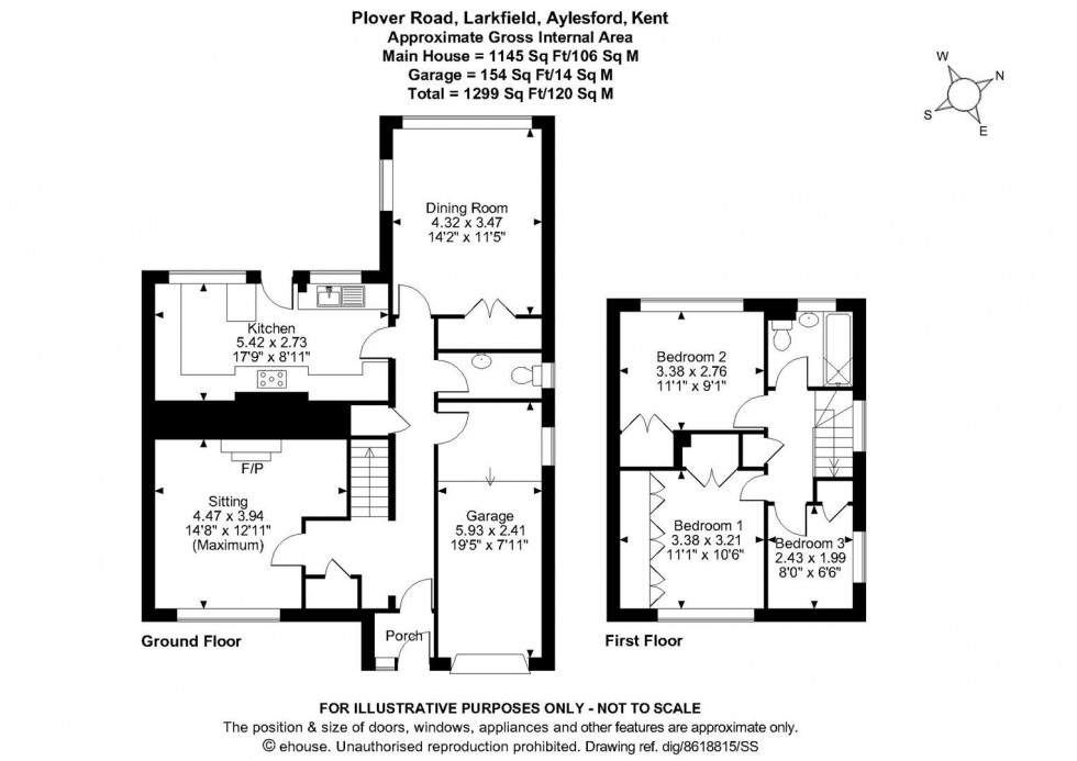 Floorplan for Plover Road, Larkfield