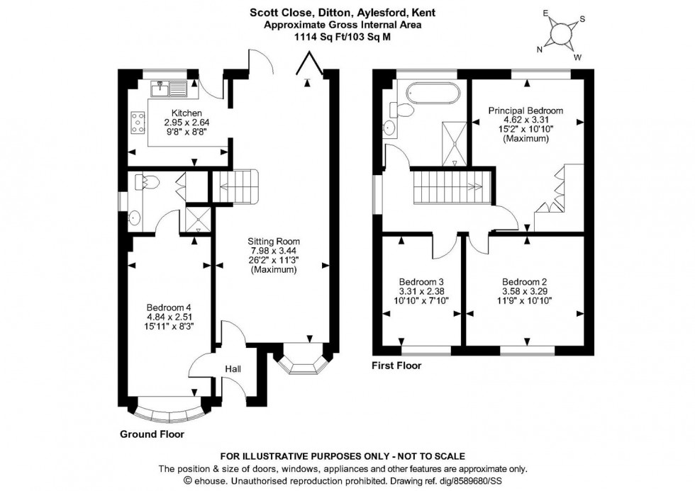 Floorplan for Scott Close, Ditton, Aylesford