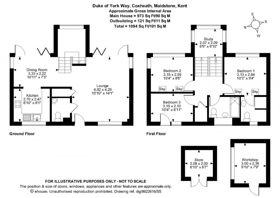 Floorplan for Duke Of York Way, Coxheath, Maidstone