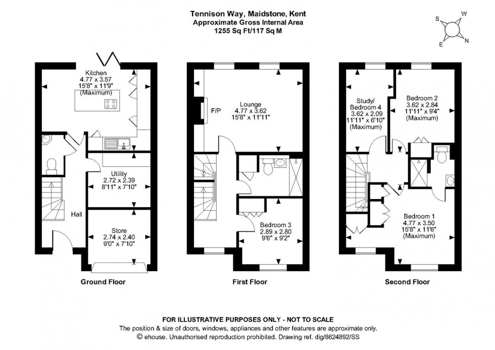 Floorplan for Tennison Way, Maidstone