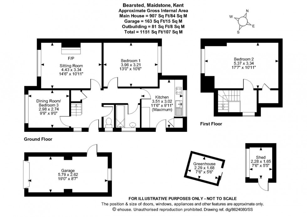 Floorplan for Bramley Crescent, Bearsted, Maidstone