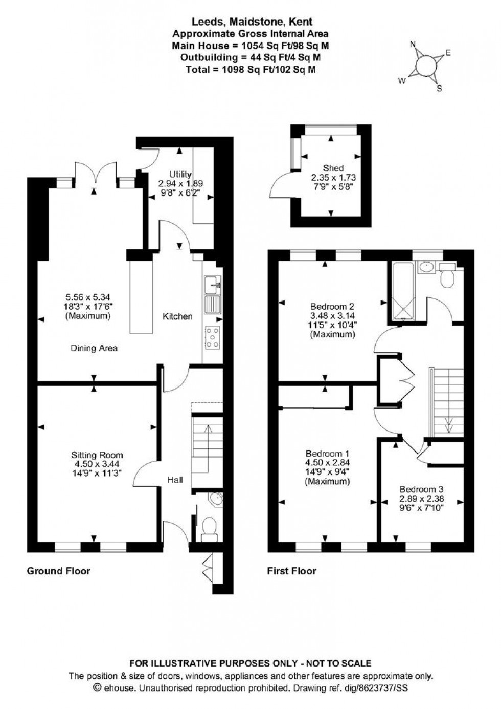 Floorplan for Farmers Close, Leeds, Maidstone