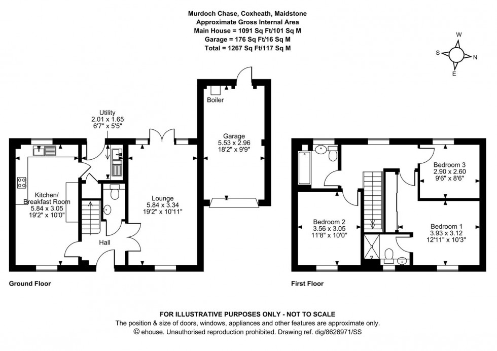 Floorplan for Murdoch Chase, Coxheath, Maidstone