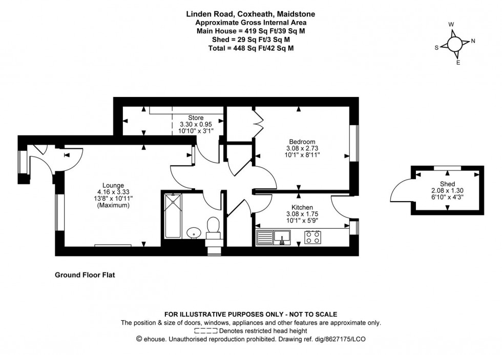 Floorplan for Linden Road, Coxheath