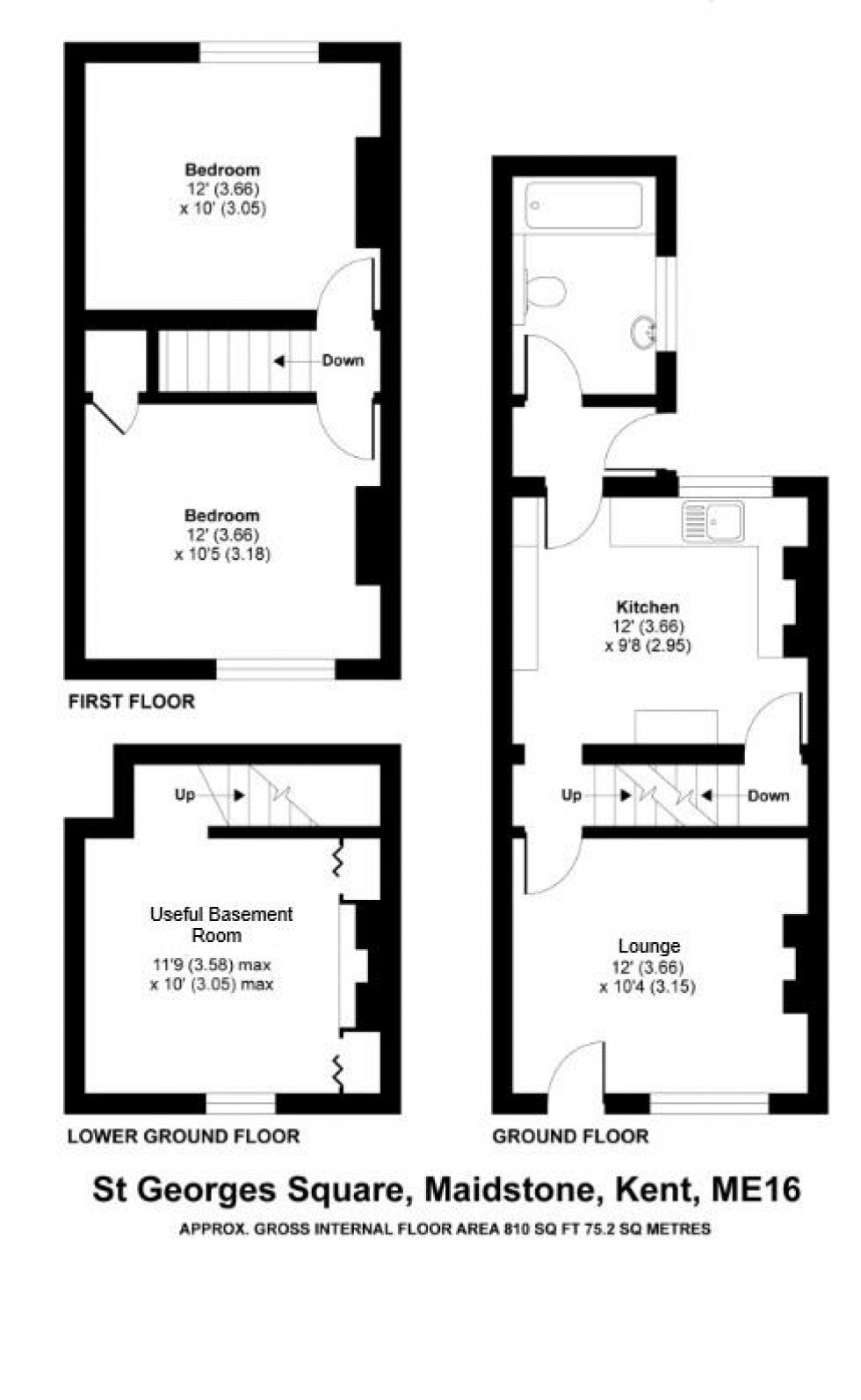 Floorplan for St. Georges Square, Maidstone