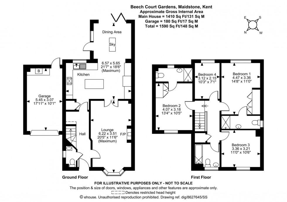 Floorplan for Beech Court Gardens, Loose, Maidstone