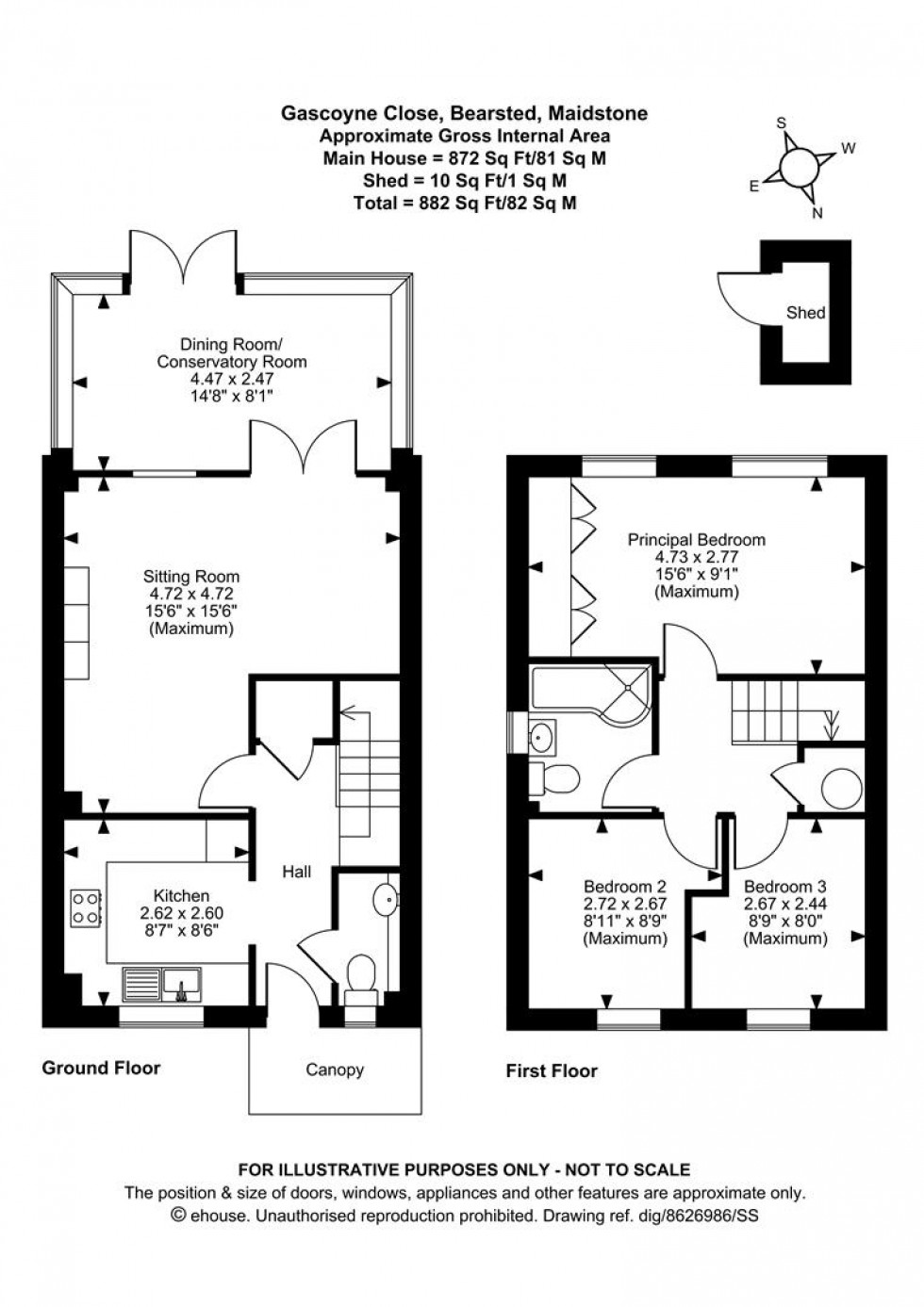 Floorplan for Gascoyne Close, Bearsted, Maidstone