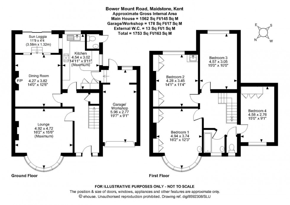 Floorplan for Bower Mount Road, Maidstone
