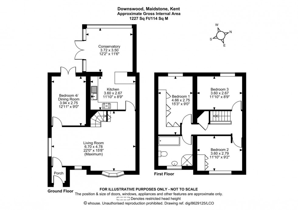 Floorplan for Murrain Drive, Downswood, Maidstone