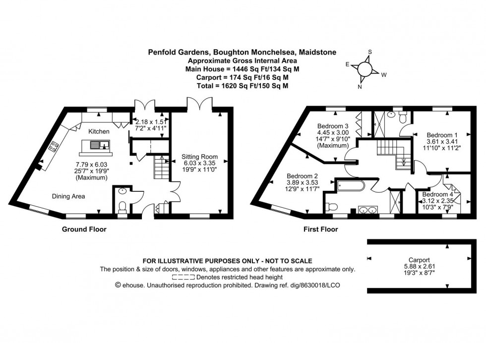 Floorplan for Penfold Gardens, Boughton Monchelsea