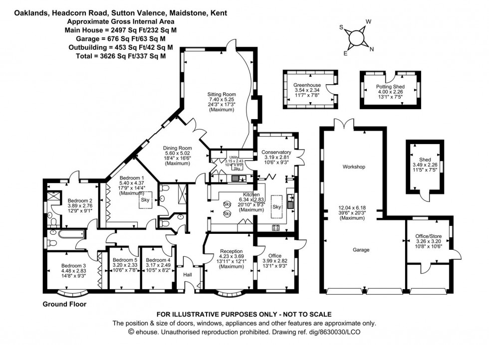 Floorplan for Oaklands, Headcorn Road, Sutton Valance