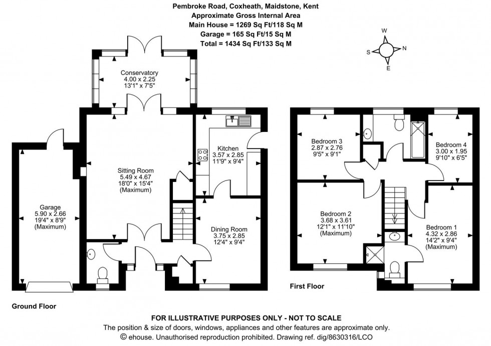 Floorplan for Pembroke Road, Coxheath