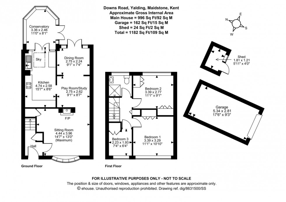 Floorplan for Downs Road, Yalding, Maidstone