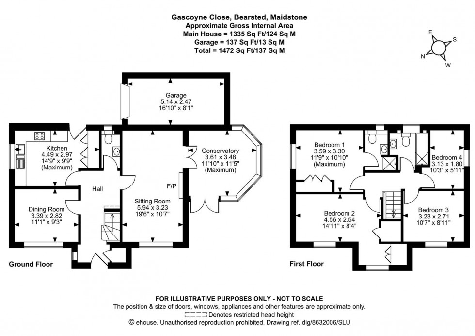 Floorplan for Gascoyne Close, Bearsted, Maidstone