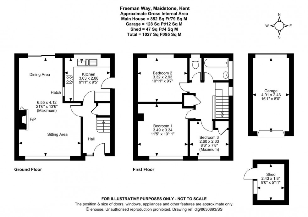 Floorplan for Freeman Way, Maidstone