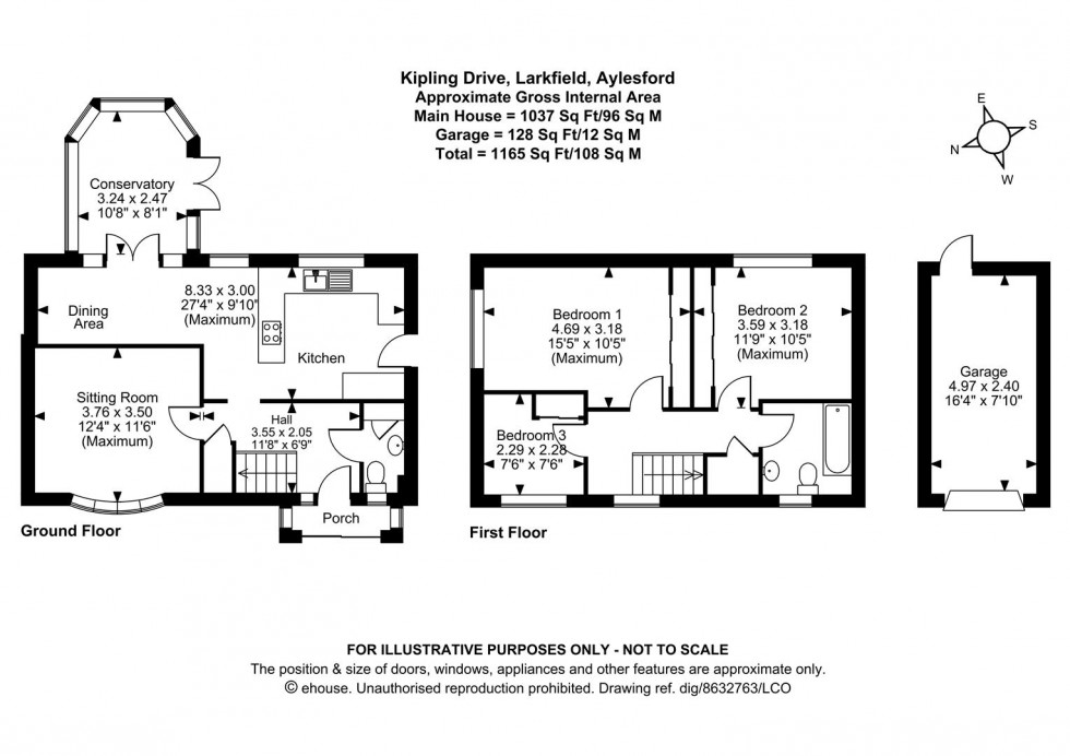 Floorplan for Kipling Drive, Larkfield