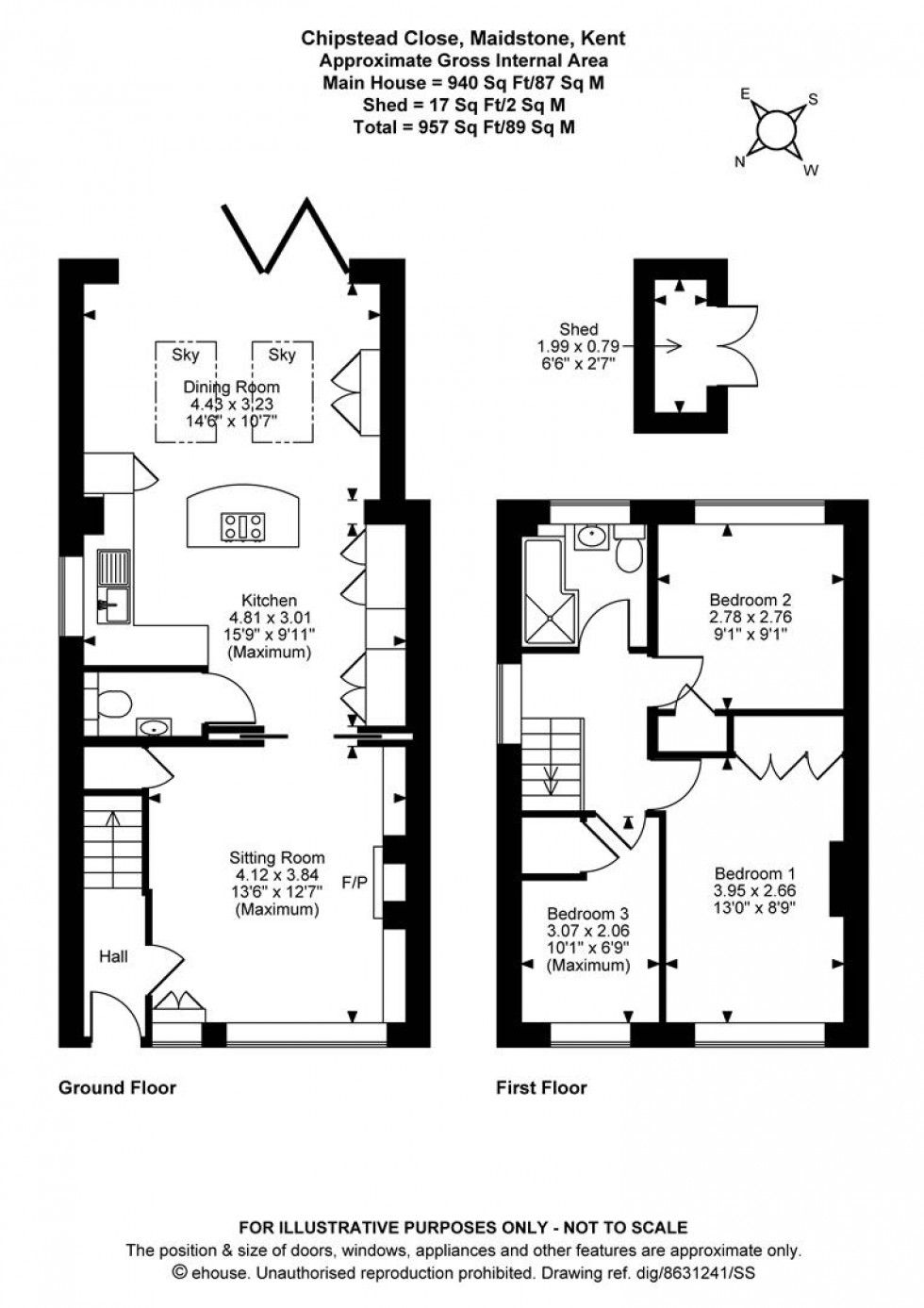 Floorplan for Chipstead Close, Allington, Maidstone