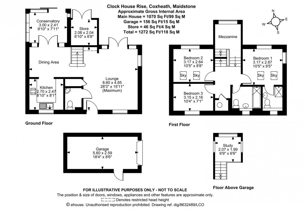 Floorplan for Clock House Rise, Coxheath, Maidstone