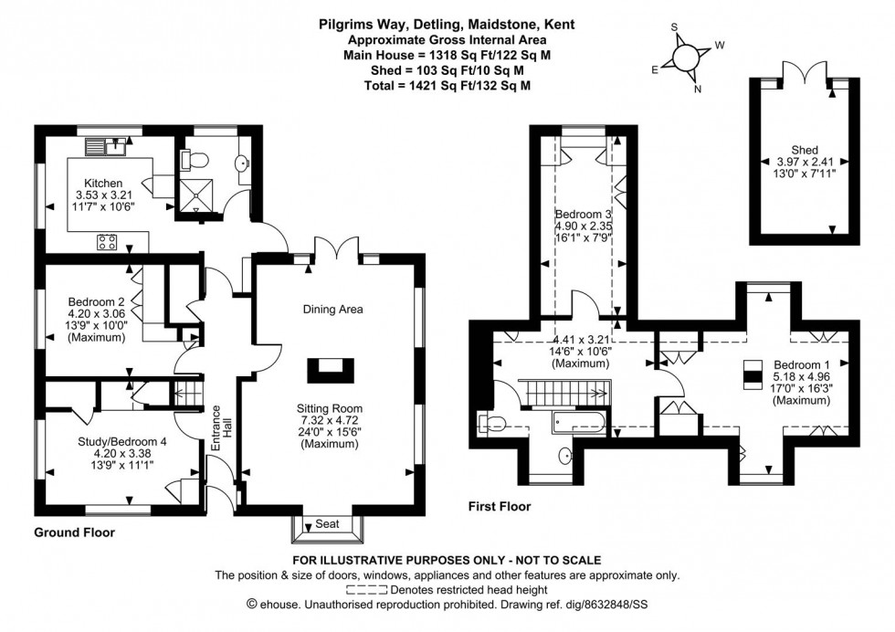 Floorplan for Pilgrims Way, Detling, Maidstone