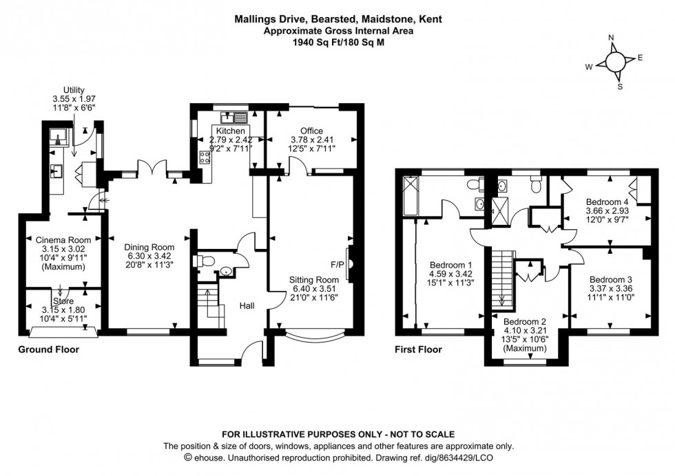 Floorplan for Mallings Drive, Bearsted, Maidstone