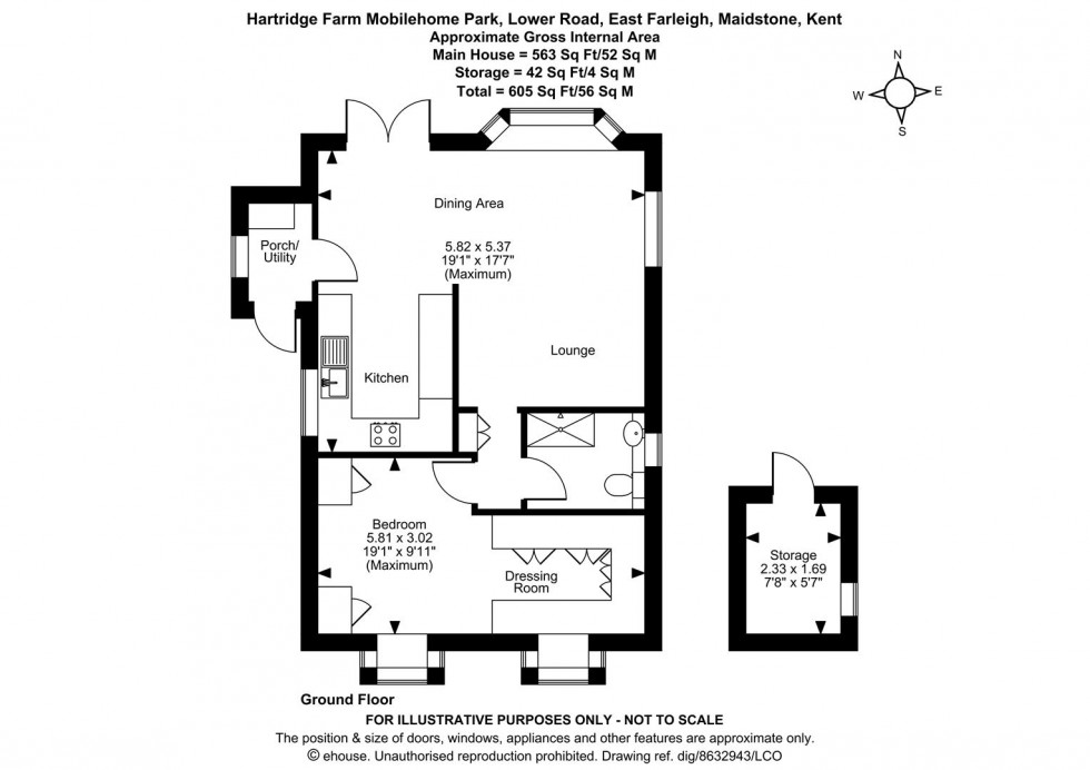 Floorplan for Hartridge Farm Mobilehome Park, Lower Road, East Farleigh