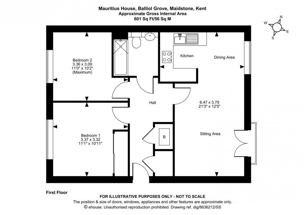 Floorplan for Mauritius House, Balliol Grove, Maidstone