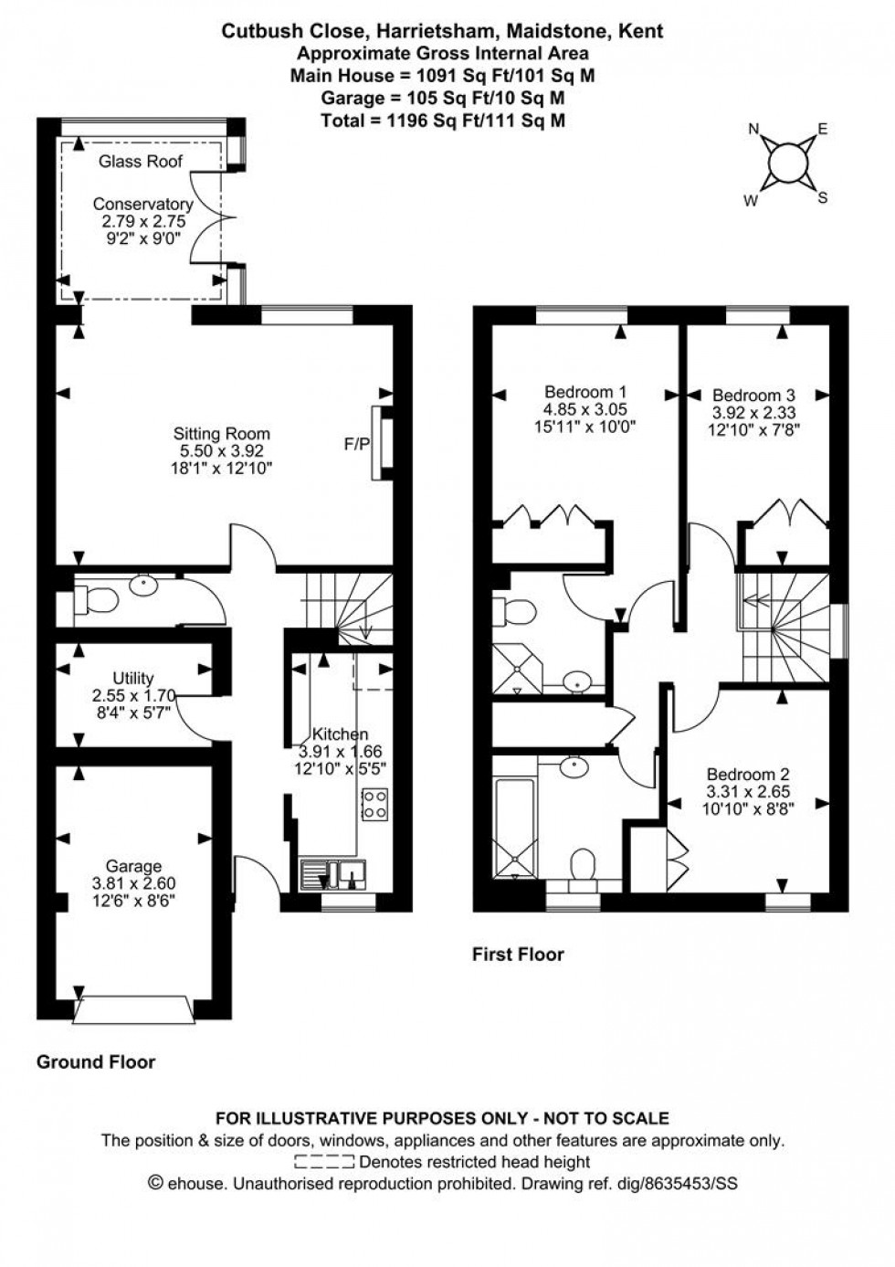 Floorplan for Cutbush Close, Harrietsham, Maidstone