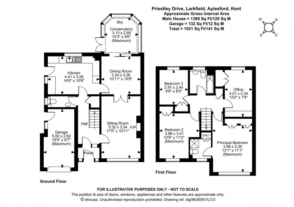 Floorplan for Priestley Drive, Larkfield, Aylesford