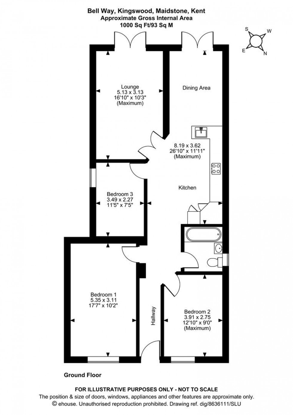 Floorplan for Bell Way, Kingswood, Maidstone