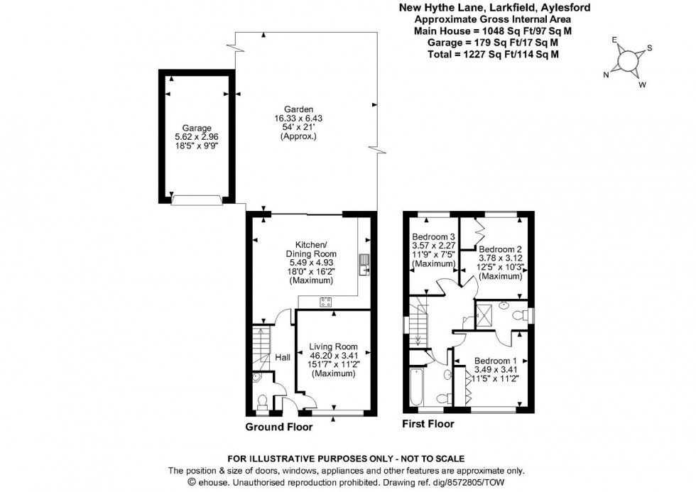 Floorplan for New Hythe Lane, Larkfield