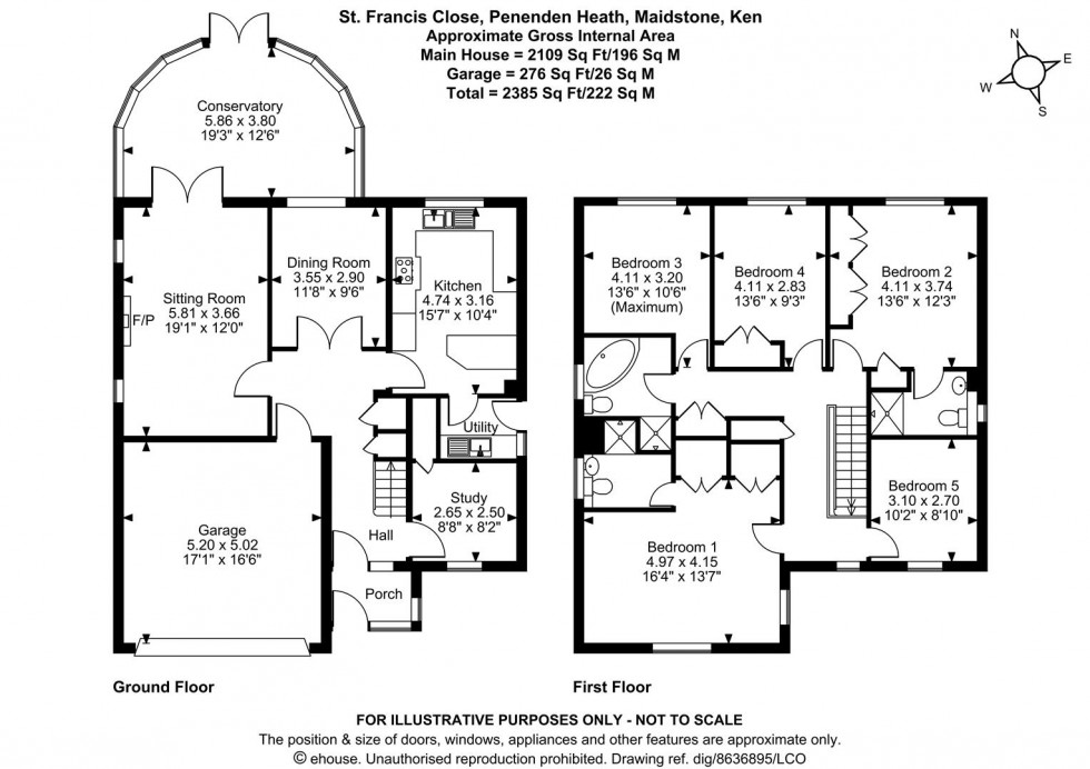 Floorplan for St. Francis Close, Penenden Heath, Maidstone