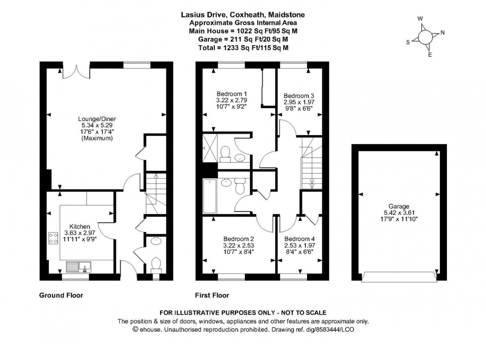 Floorplan for Lasius Drive, Coxheath, Maidstone